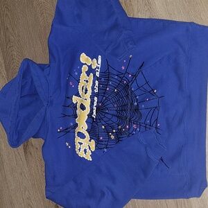 Blue Tc Sp5der Hoodie Size M